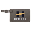 Gray Leatherette Luggage Tag | Custom Laser Engraved | UV Printed