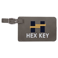 Gray Leatherette Luggage Tag | Custom Laser Engraved | UV Printed