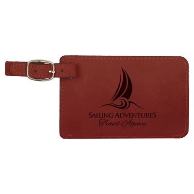Rose Leatherette Luggage Tag | Custom Laser Engraved | UV Printed