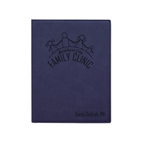 Leatherette Blue & Black Padfolio | Custom Laser Engraved Executive Folder