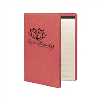 Pink Leatherette Padfolio | Custom Engraved Corporate Gift