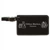 Black | Silver Leatherette Luggage Tag | Custom Laser Engraved | UV Printed