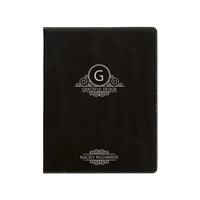 Black/Silver Leatherette Padfolio | Custom Engraved Corporate Gift