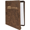 Leatherette Rustic/Gold Zipper Padfolio | Executive Promotional Padfolio