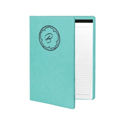 Teal Leatherette Padfolio | Custom Engraved Corporate Gift