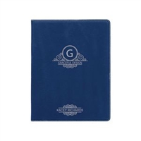 Blue/Silver Leatherette Padfolio | Custom Engraved Corporate Gift