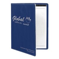 Leatherette Blue/Silver Padfolio | Executive Promotional Portfolio