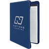 Leatherette Blue/Silver Zipper Padfolio | Executive Promotional Padfolio