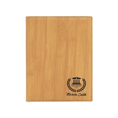 Bamboo Leatherette Padfolio | Custom Engraved Corporate Gift