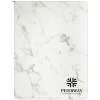 Leatherette Marble Zipper Padfolio | Executive Promotional Padfolio