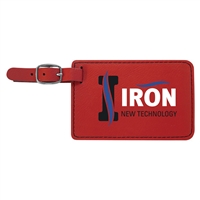 Red Leatherette Luggage Tag | Custom Laser Engraved | UV Printed