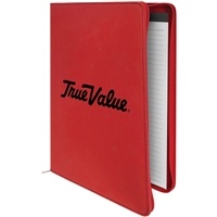 Leatherette Red Zipper Padfolio | Executive Promotional Padfolio
