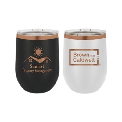 Polar Camel 12oz Stemless Wine Glass - Laser Engraved & Durable, Keeps Wine Cold