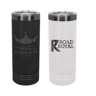 Polar Camel 22oz Ghost Black Tumbler | Custom Laser Engraved | Insulated Skinny Travel Mug