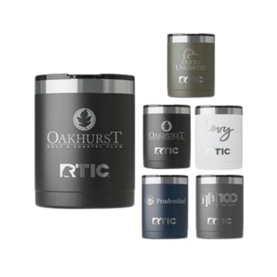 RTIC 12oz Ceramic-Lined Lowball Tumbler | Laser Engraved | Insulated for Hot & Cold Drinks