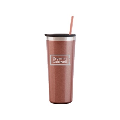 Maars 22 Oz. Rosegold Roadie Tumbler | Custom Laser Engraved | Insulated Travel Mug with Straw