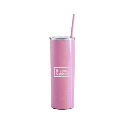 Maars 20 Oz. Pink Magic Skinny Steel Tumbler | Custom Laser Engraved | Insulated Travel Mug with Straw