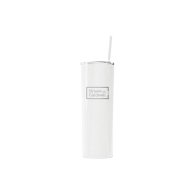 Maars 20 Oz. White Skinny Steel Tumbler | Custom Laser Engraved | Insulated | BPA-Free Travel Mug