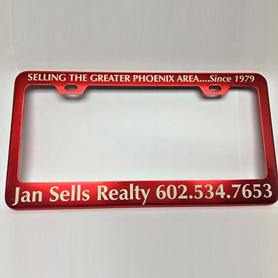 Personalized Anodized Aluminum License Plate Frames