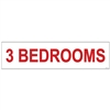 3 BEDROOMS 6" x 24"  Sign Rider