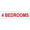 4 BEDROOMS 6" x 24"  Sign Rider