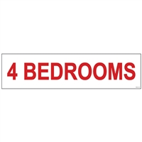 4 BEDROOMS 6" x 24"  Sign Rider