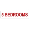 5 BEDROOMS 6" x 24"  Sign Rider
