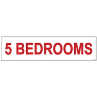 5 BEDROOMS 6" x 24"  Sign Rider