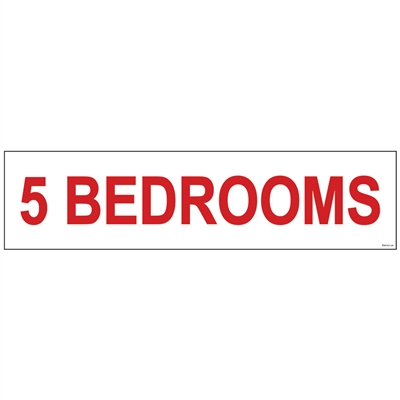 5 BEDROOMS 6" x 24"  Sign Rider