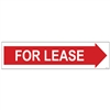 FOR LEASE (ARROW) 6" x 24"  Sign Rider