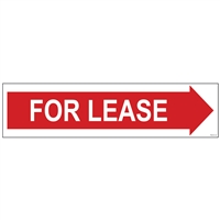 FOR LEASE (ARROW) 6" x 24"  Sign Rider