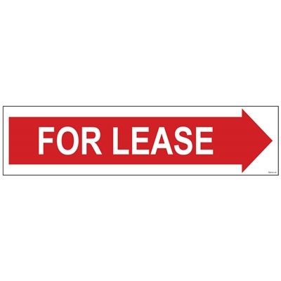 FOR LEASE (ARROW) 6" x 24"  Sign Rider