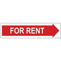 FOR RENT (ARROW) 6" x 24"  Sign Rider