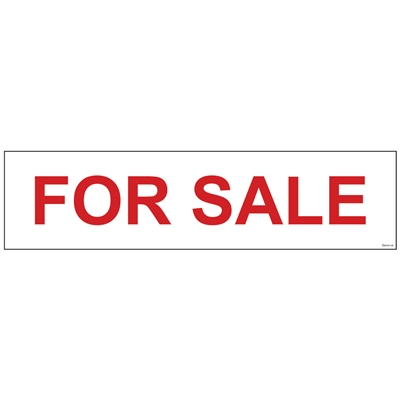 FOR SALE RED LETTERS 6" x 24"  Sign Rider