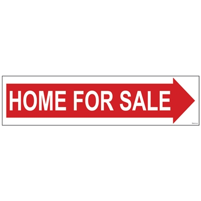 HOME FOR SALE (ARROW) 6" x 24"  Sign Rider