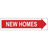 NEW HOMES (ARROW) 6" x 24"  Sign Rider