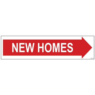 NEW HOMES (ARROW) 6" x 24"  Sign Rider