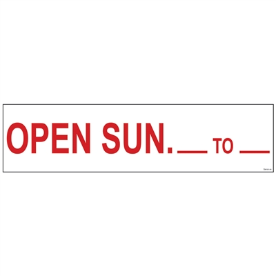 OPEN SUN _TO_ 6" x 24"  Sign Rider