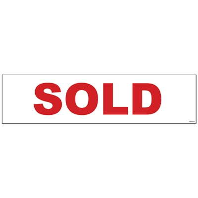 SOLD RED LETTERS 6" x 24"  Sign Rider