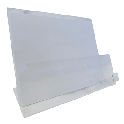 Indoor Horizontal Brochure Holder with Business Card Slot