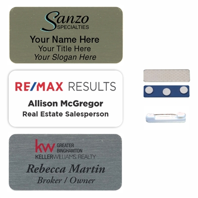 1.5x3 Full Color Round Corner Aluminum Name Badge