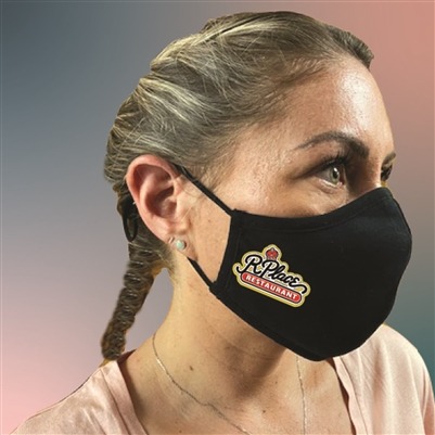 Personalized Cotton Three Ply Mask with Full Color Logo and Adjustable Straps