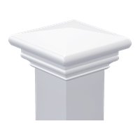 Decorative Federation Post Cap for 4x4 PVC Sign Posts - White