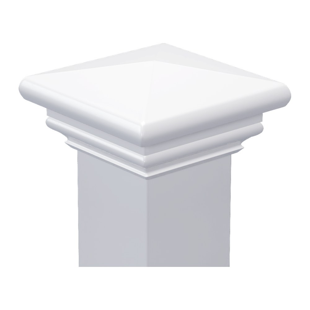 Decorative Federation Post Cap for 4x4 PVC Sign Posts - White