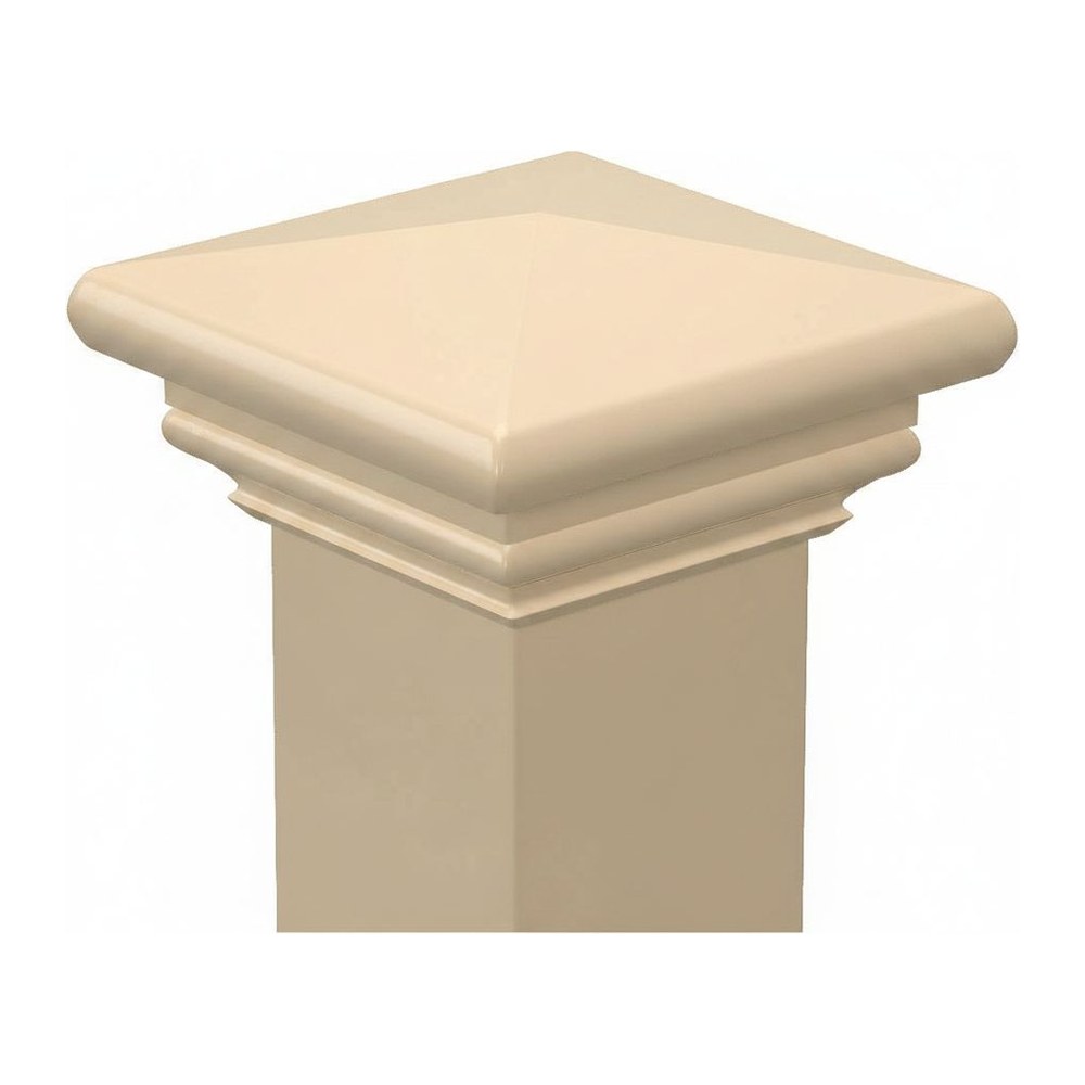 Decorative Federation Post Cap for 4x4 PVC Sign Posts - Tan Khaki