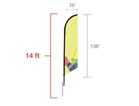 Custom Angled Feather Flag 14 Foot - Single Sided