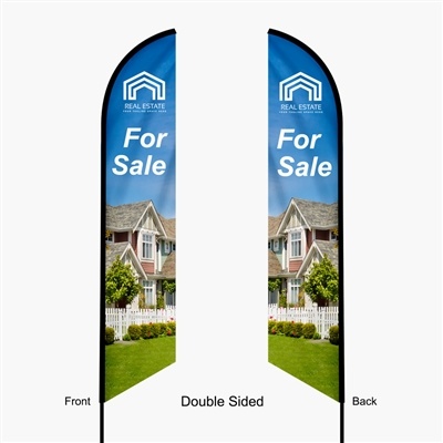 Custom Angled Feather Flag 9 Foot - Double Sided
