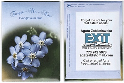 Blue Forget Me Not Themed Custom Printed Packets