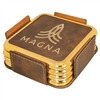 Rustic with Gold edge trim Coaster Set