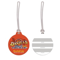 Soft Vinyl Circle w/Tag Luggage Tag - Full Color | Custom USA Made